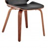 Brinley Black Faux Leather and Walnut Wood Dining Room Accent Chair 06
