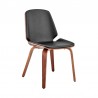 Brinley Black Faux Leather and Walnut Wood Dining Room Accent Chair 001