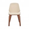 Brinley Cream Faux Leather and Walnut Wood Dining Room Accent Chair 002