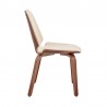 Brinley Cream Faux Leather and Walnut Wood Dining Room Accent Chair 003