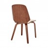 Brinley Cream Faux Leather and Walnut Wood Dining Room Accent Chair 004