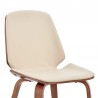 Brinley Cream Faux Leather and Walnut Wood Dining Room Accent Chair 006