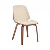 Brinley Cream Faux Leather and Walnut Wood Dining Room Accent Chair 001