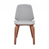 Brinley Gray Faux Leather and Walnut Wood Dining Room Accent Chair 003