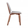 Brinley Gray Faux Leather and Walnut Wood Dining Room Accent Chair 004