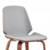 Brinley Gray Faux Leather and Walnut Wood Dining Room Accent Chair 005
