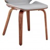 Brinley Gray Faux Leather and Walnut Wood Dining Room Accent Chair 008