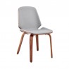 Brinley Gray Faux Leather and Walnut Wood Dining Room Accent Chair 001