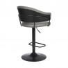 Armen Living Brody Adjustable Gray Faux Leather Swivel Barstool In Black Powder Coated Finish 004