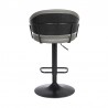 Armen Living Brody Adjustable Gray Faux Leather Swivel Barstool In Black Powder Coated Finish 005
