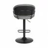Armen Living Brody Adjustable Gray Faux Leather Swivel Barstool In Black Powder Coated Finish 005 - Armen Living Brody Adjustable Gray Faux Leather Swivel Barstool In Black Powder Coated Finish 005