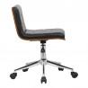 Armen Living Bowie Mid-Century Office Chair In Chrome finish With Black Faux Leather And Walnut Veneer Back 02