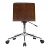 Armen Living Bowie Mid-Century Office Chair In Chrome finish With Black Faux Leather And Walnut Veneer Back 04