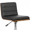 Armen Living Bowie Mid-Century Office Chair In Chrome finish With Black Faux Leather And Walnut Veneer Back 03