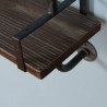 Armen Living 40" Booker Industrial Pine Wood Floating Wall Shelf In Gray and Walnut Finish 002