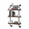 Armen Living 40" Booker Industrial Pine Wood Floating Wall Shelf In Gray and Walnut Finish 003