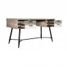 Armen Living Bridges 4 Drawer Desk in Two Tone Acacia Wood Open Drawer