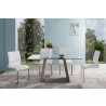 Bravo Contemporary Dining Table In Dark Sonoma Base With Clear Glass  - Lifestyle 2