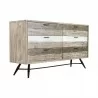 Armen Living Bridges 6 Drawer Dresser in Two Tone Acacia Wood Front Angle - Armen Living Bridges 6 Drawer Dresser in Two Tone Acacia Wood Front Angle