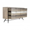 Armen Living Bridges 6 Drawer Dresser in Two Tone Acacia Wood Side Open View