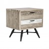 Armen Living Bridges 2 Drawer Nightstand In Two Tone Acacia Wood In Gray 03