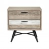 Armen Living Bridges 2 Drawer Nightstand In Two Tone Acacia Wood In Gray 01