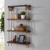 Armen Living 20" Conrad Industrial Pine Wood Floating Wall Shelf in Gray and Walnut Finish 001