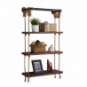Armen Living 20" Conrad Industrial Pine Wood Floating Wall Shelf in Gray and Walnut Finish 002