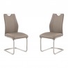 Armen Living Bravo Contemporary Dining Chair In Faux Leather And Brushed Stainless Steel Finish - Set of 2 02
