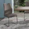 Bravo Contemporary Dining Chair In Coffee Faux Leather and Brushed Stainless Steel Finish - Lifestyle 1