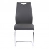 Bravo Contemporary Dining Chair in Gray Faux Leather and Brushed Stainless Steel Finish - Set of 2 04