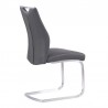 Bravo Contemporary Dining Chair in Gray Faux Leather and Brushed Stainless Steel Finish - Set of 2 03
