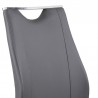 Bravo Contemporary Dining Chair in Gray Faux Leather and Brushed Stainless Steel Finish - Set of 2 07