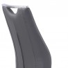 Bravo Contemporary Dining Chair in Gray Faux Leather and Brushed Stainless Steel Finish - Set of 2 05