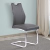 Bravo Contemporary Dining Chair in Gray Faux Leather and Brushed Stainless Steel Finish - Set of 2 01