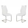 Armen Living Bravo Contemporary Dining Chair In Faux Leather And Brushed Stainless Steel Finish - Set of 2 03 007