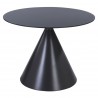 Brittany Contemporary Dining Table in Grey Matte Finish and Grey Glass Top - Angled