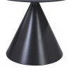 Brittany Contemporary Dining Table in Grey Matte Finish and Grey Glass Top - Leg Close-Up