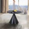 Brittany Contemporary Dining Table in Grey Matte Finish and Grey Glass Top - Lifestyle