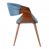 Butterfly Mid-Century Dining Chair in Walnut Finish and Blue Fabric 09