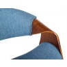 Butterfly Mid-Century Dining Chair in Walnut Finish and Blue Fabric 054