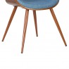 Butterfly Mid-Century Dining Chair in Walnut Finish and Blue Fabric 02