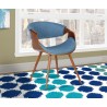 Butterfly Mid-Century Dining Chair in Walnut Finish and Blue Fabric