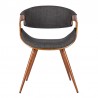 Butterfly Mid-Century Dining Chair in Walnut Finish and Charcoal Fabric 02