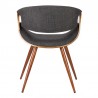 Butterfly Mid-Century Dining Chair in Walnut Finish and Charcoal Fabric 06