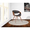 Butterfly Mid-Century Dining Chair in Walnut Finish and Charcoal Fabric
