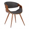 Butterfly Mid-Century Dining Chair in Walnut Finish and Charcoal Fabric 01