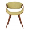 Butterfly Mid-Century Dining Chair in Walnut Finish and Green Fabric 01