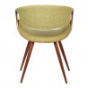 Butterfly Mid-Century Dining Chair in Walnut Finish and Green Fabric 07