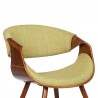 Butterfly Mid-Century Dining Chair in Walnut Finish and Green Fabric 07